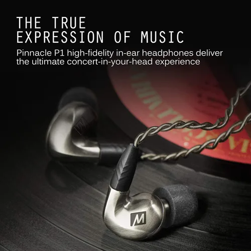 Vista 2 de MEE audio Pinnacle P1 - Auriculares intrauditivos audiófilos de alta fidelidad con cables desmontables, EP-P1-ZN-MEE, Pinnacle P1 (Zinc)