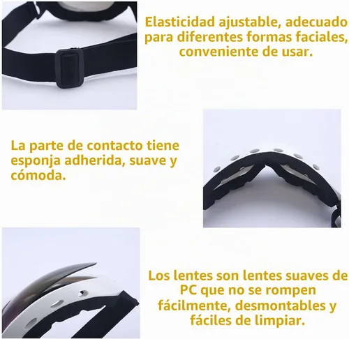 Vista 5 de Gafas de motocross para motocicleta, esquí, resistentes al viento, transparentes que se adaptan a la nieve del desierto de montaña vintage, un