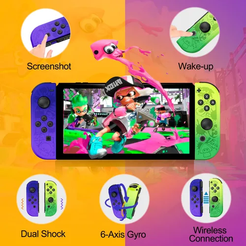 Vista 2 de Controller for Nintendo Switch, Replacement Wireless LR Controllers Support Dual VibrationWake-up