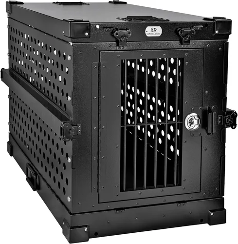 Vista 20 de K9 Kennel Boss - Jaula para Perros de Aluminio Resistente con Recubrimiento en Polvo Completamente Plegable - Pequeña (Negro)