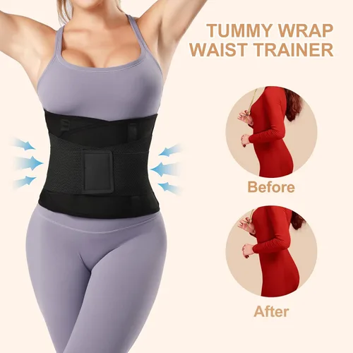 Vista 2 de Urheiluer Waist Trainer for Women Corset Zipper Waist Cincher Trimmer Workout Body Shaper Sweat Sports Girdle Belt