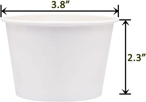 Vista 4 de Vasos de papel para helado con tapas de papel, tazas de papel para sopa caliente/fría con tapas (blanco) (40, 8 onzas)