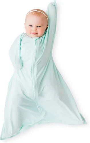 Vista 11 de bebon Manta de transición para bebé, saco de dormir acogedor, envoltura con cremallera de 2 vías (gris cozy, pequeño 4-8 meses)