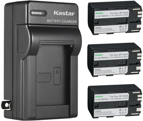 Vista 8 de Kastar Paquete de 4 baterías BP-930G y cargador de pared CA de repuesto para Canon ES8000V ES8100V ES8200V ES8400V ES8600 GL1 GL-1 DM-GL1 GL2 GL-2