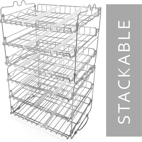 Vista 5 de Che'mar Organizador de latas para despensa: estante apilable para 36 latas, almacenamiento de alimentos enlatados, estante de despensa, armario