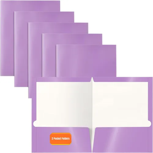 Vista 9 de Better Office Products Carpetas de papel laminado brillante con 2 bolsillos, colores surtidos, tamaño carta, caja de 25 carpetas de colores surtidos