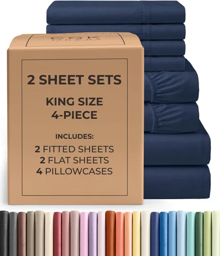 Vista 73 de Pack of 2, Twin Size 3 Piece Sheet Set - Breathable & Cooling - White