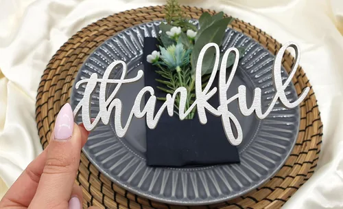 Vista 5 de Tarjetas de lugar agradecido, tarjetas de lugar de Navidad personalizadas, ajuste de lugar de cena personalizado, decoración de mesa de otoño