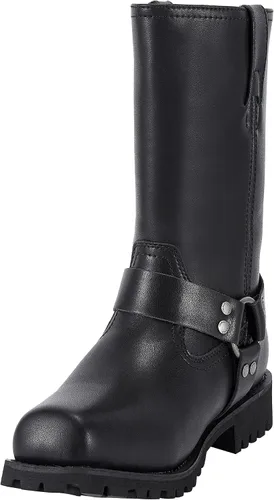Vista 6 de Dream Apparel Botas de motocicleta con arnés de 11 pulgadas para hombre, botas de motociclista con punta cuadrada, botas de motociclista