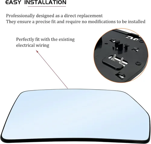 Vista 5 de Nuevo reemplazo del espejo calefactable del lado izquierdo del conductor para espejos Ford F150 2004-2014 – Vista lateral calentado convexo vidrio
