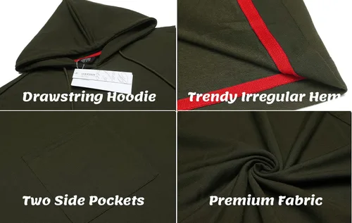 Vista 5 de COOFANDY - Poncho con capucha unisex casual con capucha suéter con bolsillo