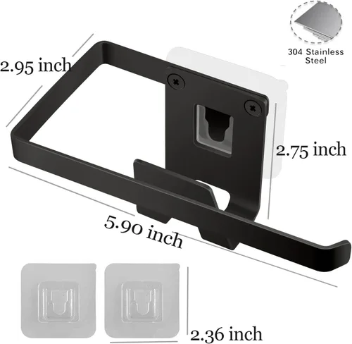 Vista 4 de GAViA Soporte de esponja para fregadero de cocina, colgador de esponja y paño de cocina, adhesivo a prueba de óxido, acero inoxidable 304, sin Negro