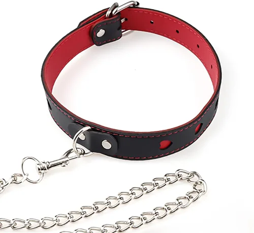 Vista 5 de Collar de cuero para mujer, gargantilla de piel de vaca y correa para mujer