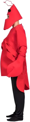 Vista 3 de EraSpooky Disfraz de langosta de Halloween para hombre (rojo, talla única)