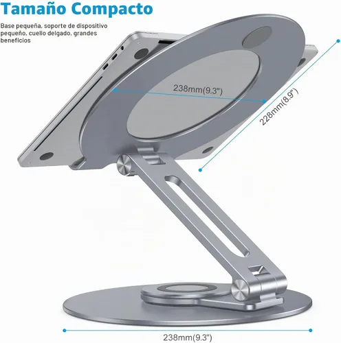 Vista 6 de OMOTON Soporte ajustable para computadora portátil para escritorio, base gris (coolgrey)