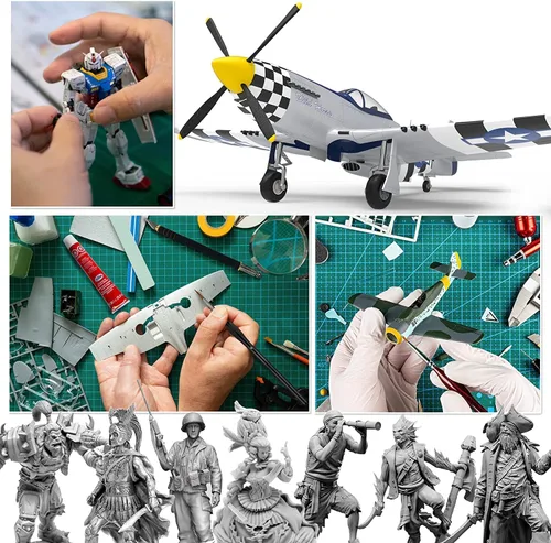 Vista 5 de Testors - Pegamento de cemento para plástico - Kit de herramientas modelo Pixiss - Herramientas compatibles para Gundam Model Kit Crafts - Kit