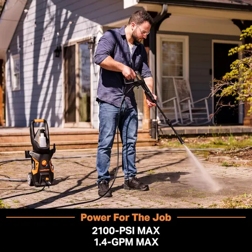 Vista 2 de LawnMaster LT306-1800C Lavadora a presión eléctrica de 13 amperios, 1.4 GPM, 2100 PSI máximo Certificada CSA con botella de espuma