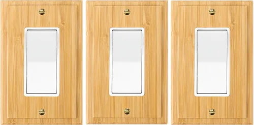 Vista 20 de Placa de interruptor de luz de palanca simple de madera maciza de 4.8 x 3.14 pulgadas, cubierta de interruptor de luz de calidad de madera cruda