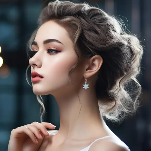 Vista 33 de Aretes colgantes de plata de ley con diseño de árbol de la vida, flor, abeja, animales, gato, colibrí, piedra lunar, turquesa, aretes con cierre