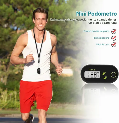 Vista 2 de 3D Pedometer, Simple Clip On Step Counter for Walking with Large Digital Display, No App, Accurate for Women Men Seniors Kids
