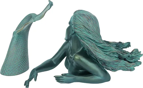 Vista 6 de Design Toscano Meara the Mermaid Swimmer - Estatua de jardín para interiores y exteriores, para patio, piscina o césped, 16 pulgadas de ancho, 7