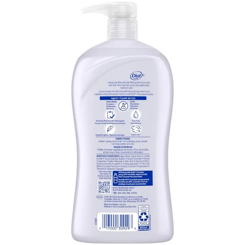 Vista 6 de Dial Kids Todo en 1 Cuerpo + Cabello + Baño de Burbujas, Aroma a Lavanda, 32 Fl Oz, Gel de Baño y Champú Hipoalergénico, Fórmula Sin Lágrimas