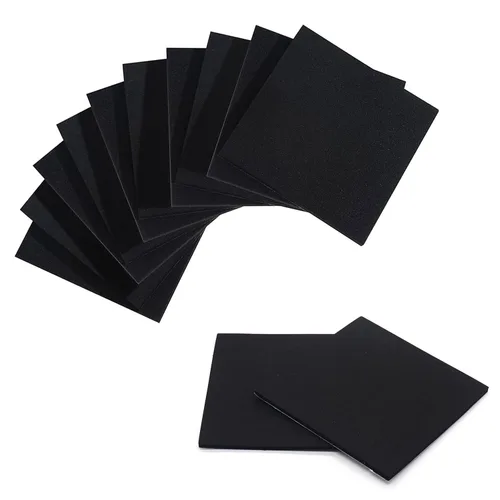 Vista 8 de Hojas acolchadas de espuma con respaldo adhesivo, espuma aislante de neopreno autoadhesiva, 4 piezas de 1/2 pulgada de grosor x 4 pulgadas de largo