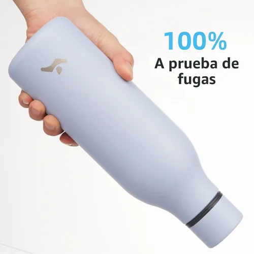 Vista 5 de Konokyo Botella de agua de metal de acero inoxidable aislada de 18 onzas Azul (candy blue)