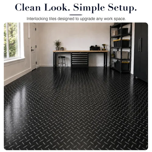 Vista 8 de Baldosas de piso entrelazadas Nitro Pro de 5/8" de grosor de FlooringInc, baldosas de piso de garaje para un garaje, taller, cobertizo o remolque