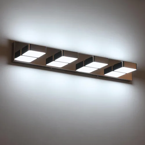 Vista 13 de Lámparas LED modernas de 2 luces LED para tocador de baño (15.5 pulgadas, blanco frío 6000 K), accesorios de iluminación de pared de baño