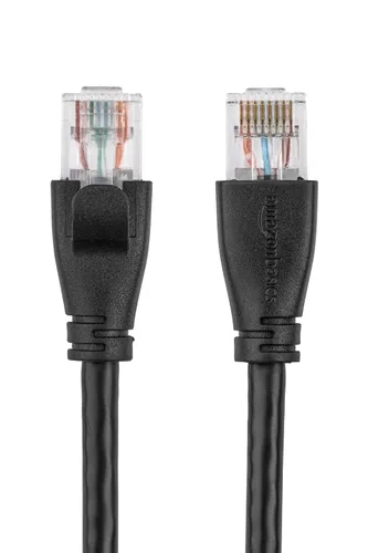 Vista 3 de Amazon Basics - Cable de conexión Ethernet RJ45 Cat 6, velocidad de transferencia de 1 Gpbs, conectores chapados en oro, 3 pies para PC, TV