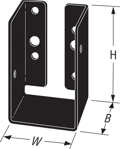 Vista 10 de Simpson Strong-Tie APLH24R Outdoor Accents ZMAX, colgador de vigas de luz negra para 2x4 áspero (paquete de 12)