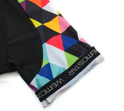 Vista 187 de Weimostar Hombre Ciclismo Jersey Manga Corta Bicicleta Ropa Multicolor Diamante