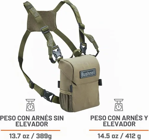 Vista 7 de Bushnell Prime - Paquete combinado de binoculares y bóveda de 10 x 42 pulgadas, binocular de caza impermeable con bolsa resistente para caza