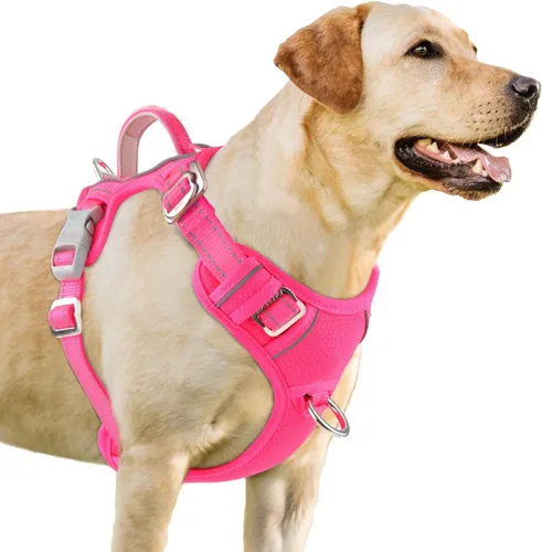 Vista 47 de BARKBAY Arnés para Perro Sin Tirones Talla Grande Arnés Reflectante para Perro con Clip Frontal y Asa de Control Fácil para Caminar Entrenar Correr