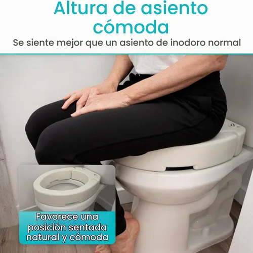 Vista 5 de Vive Asiento de inodoro elevado (alargado, añade 3.5 pulgadas) – Elevador y extensor de asiento de inodoro elevado para personas mayores