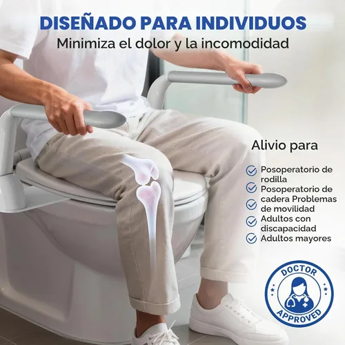 Vista 2 de DOZAWA - Rieles de seguridad para inodoro para personas mayores, barra de asistencia plegable resistente