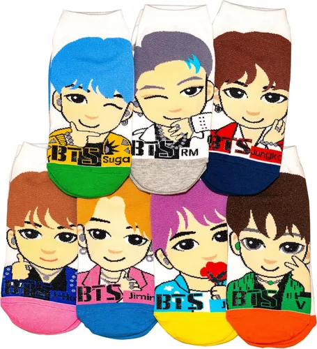 Vista 2 de Kpop BTS TXT - Calcetines de dibujos animados para mujer
