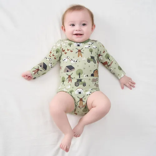 Vista 178 de pureborn Mameluco de algodón súper suave para bebés niños y niñas de 0 a 24 meses