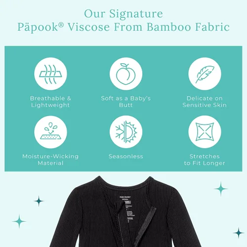 Vista 6 de Posh Peanut Pijama con pies para bebé, viscosa suave hecha de bambú con cremallera de 2 vías y mamelucos