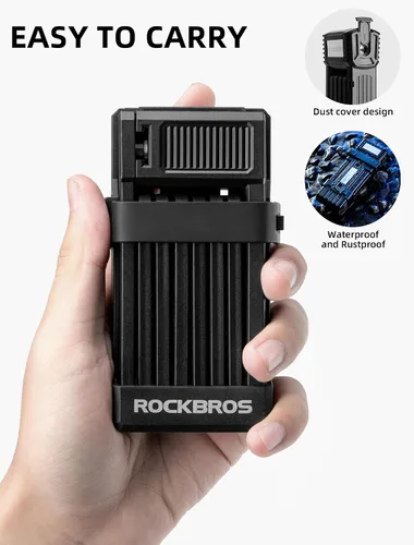 Vista 3 de ROCKBROS Cerradura de bicicleta plegable antirrobo,Diámetro negrita 0.3 in,Material ABS de alta resistencia,Cerradura de llave plegable portátil