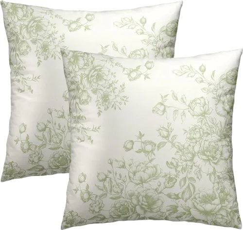 Vista 32 de Fundas de Almohada de Bosque de Pinos 22x22 Juego de 2, Fundas de Almohada Decorativas de Árboles de Abeto y Cedro Verde Nieve Beige de Invierno