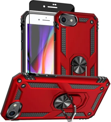 Vista 46 de Funda para iPhone 12/12 Pro, grado militar, anillo a prueba de golpes, verde militar
