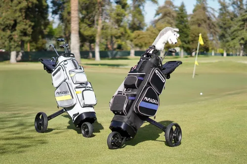 Vista 9 de PARADAX Bolsa de golf todo en uno A1-1 - Carrito integrado dentro de la bolsa. El carrito se esconde dentro de la bolsa de golf en cuestión