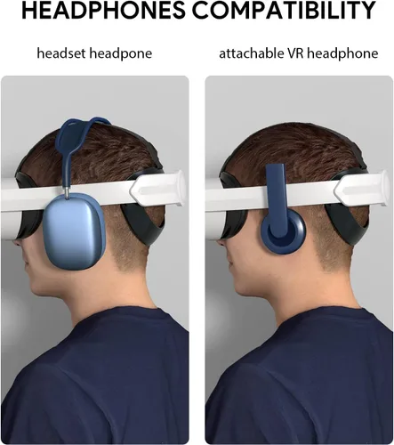 Vista 7 de AUBIKA Juego de accesorios 8 en 1 para MetaOculus Quest 2, incluye correa para la cabeza Elite + funda de transporte rígida + cubierta frontal