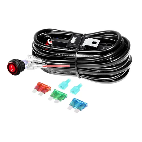 Vista 14 de RIGIDON Kit de mazo de cables de barra de luz LED, interruptor basculante de 12 V, 18 AWG, relé de alimentación, cable automotriz para barra de luz