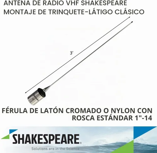 Vista 2 de Shakespeare 5241-R Antena marina VHF de perfil bajo de 3