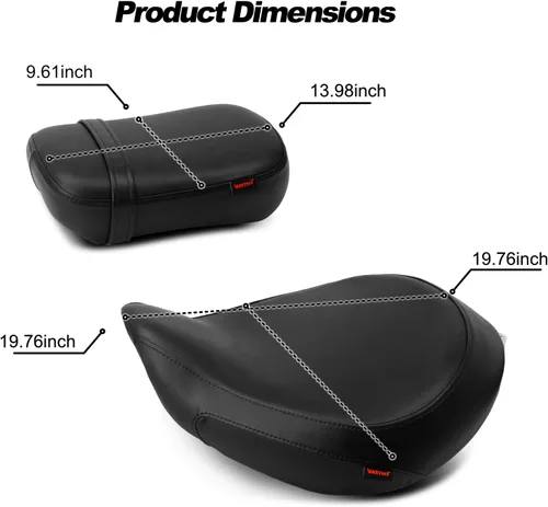 Vista 2 de Asiento de pasajero de motocicleta negro sin patrón compatible con Shadow ACE VT750 VTC750C VTC750CD 1998-2003