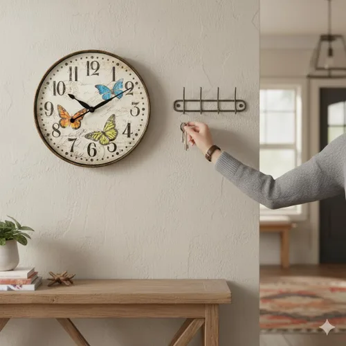 Vista 7 de Westclox 32897BF - Reloj de pared, reloj analógico redondo de 12 pulgadas con números audaces y fáciles de leer, funciona con pilas, movimiento