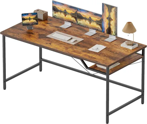 Vista 84 de Mericonia Escritorio para computadora, escritorio de juegos para espacios pequeños, mesa de estilo moderno y simple para oficina en casa, mesa